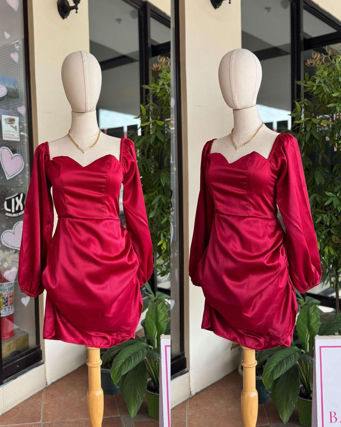 Satin Puff Dress