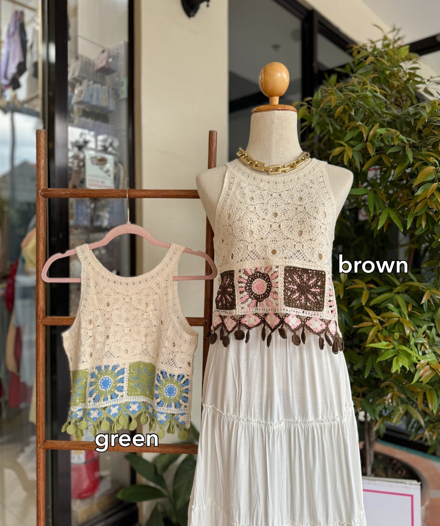 Halter Tassel Crochet Top