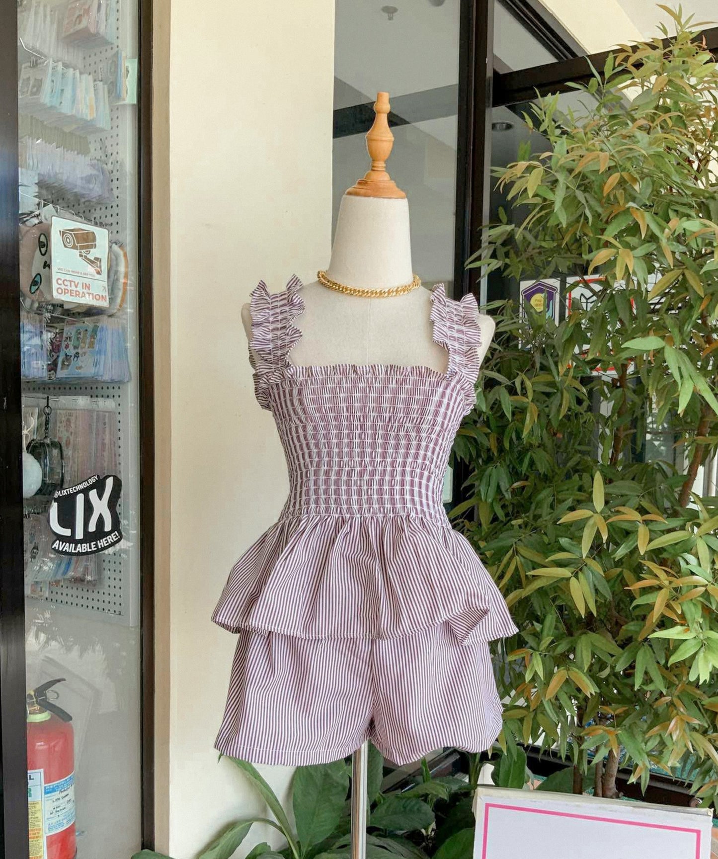Striped Peplum Shorts Coordinates