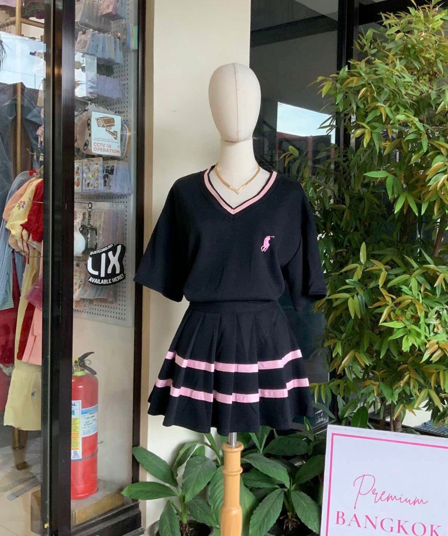 Polo V-neck Pleated Skort Coordinates