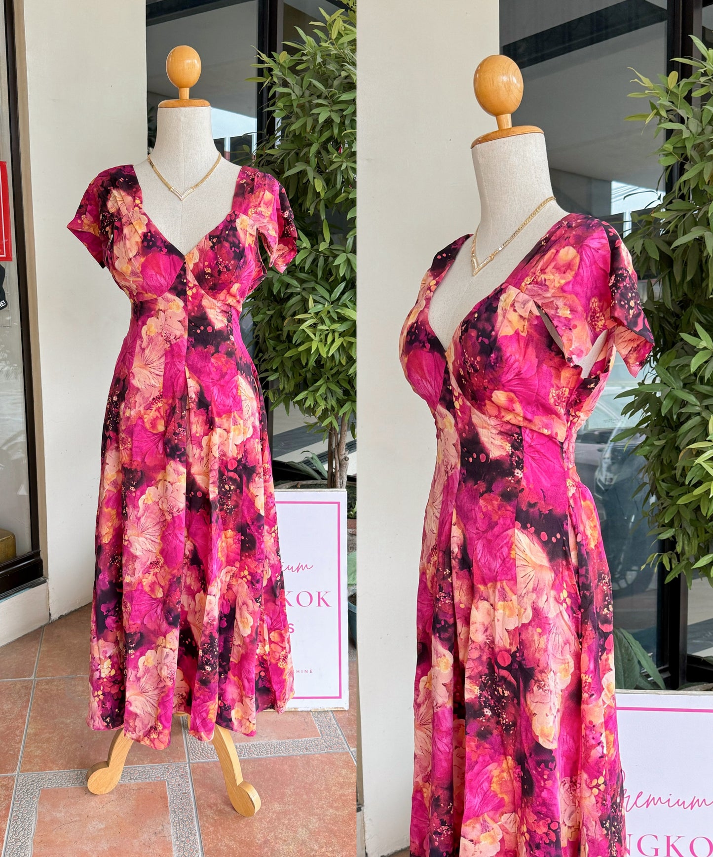 Padded V Dress