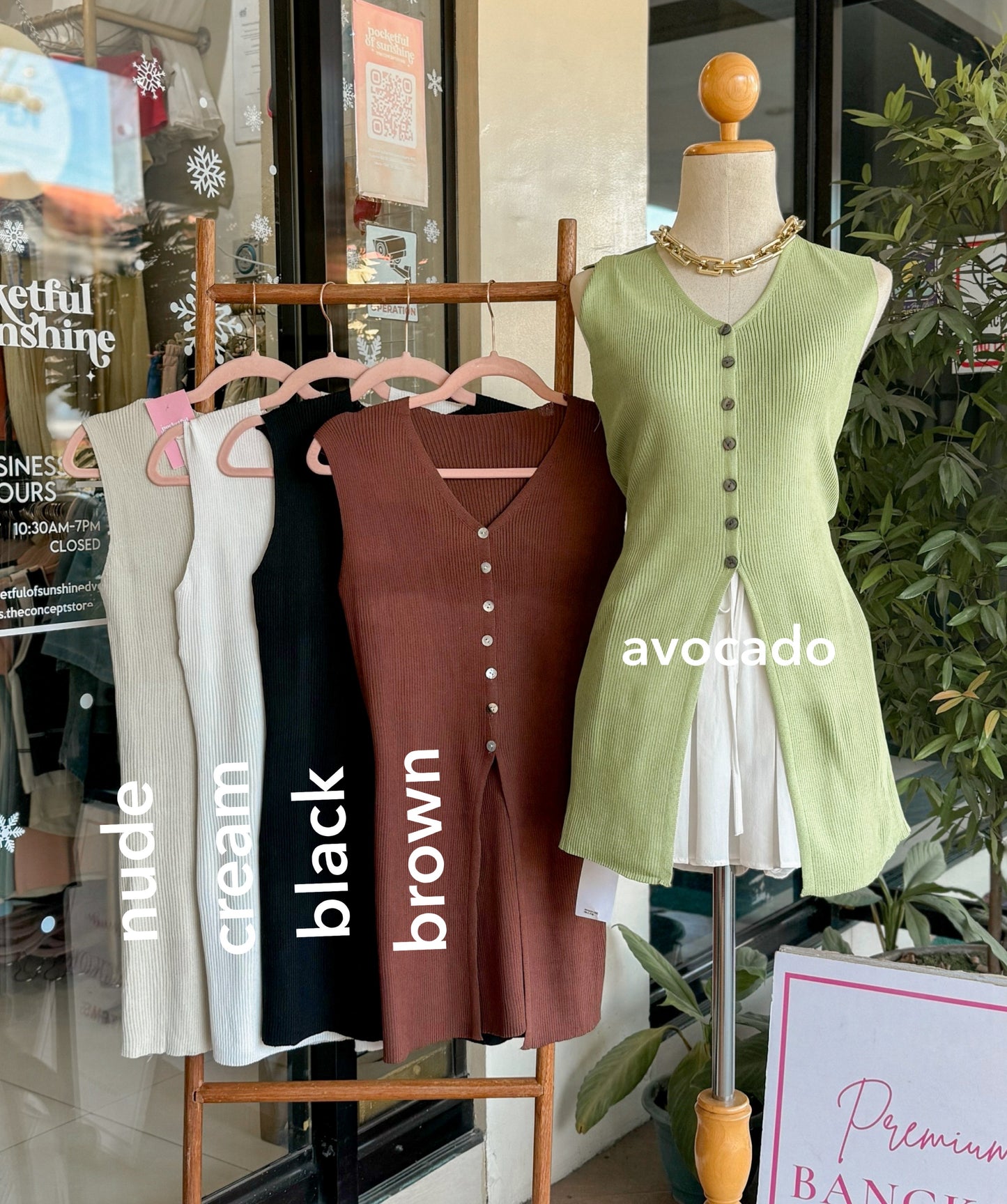 Long Buttoned Knit Top