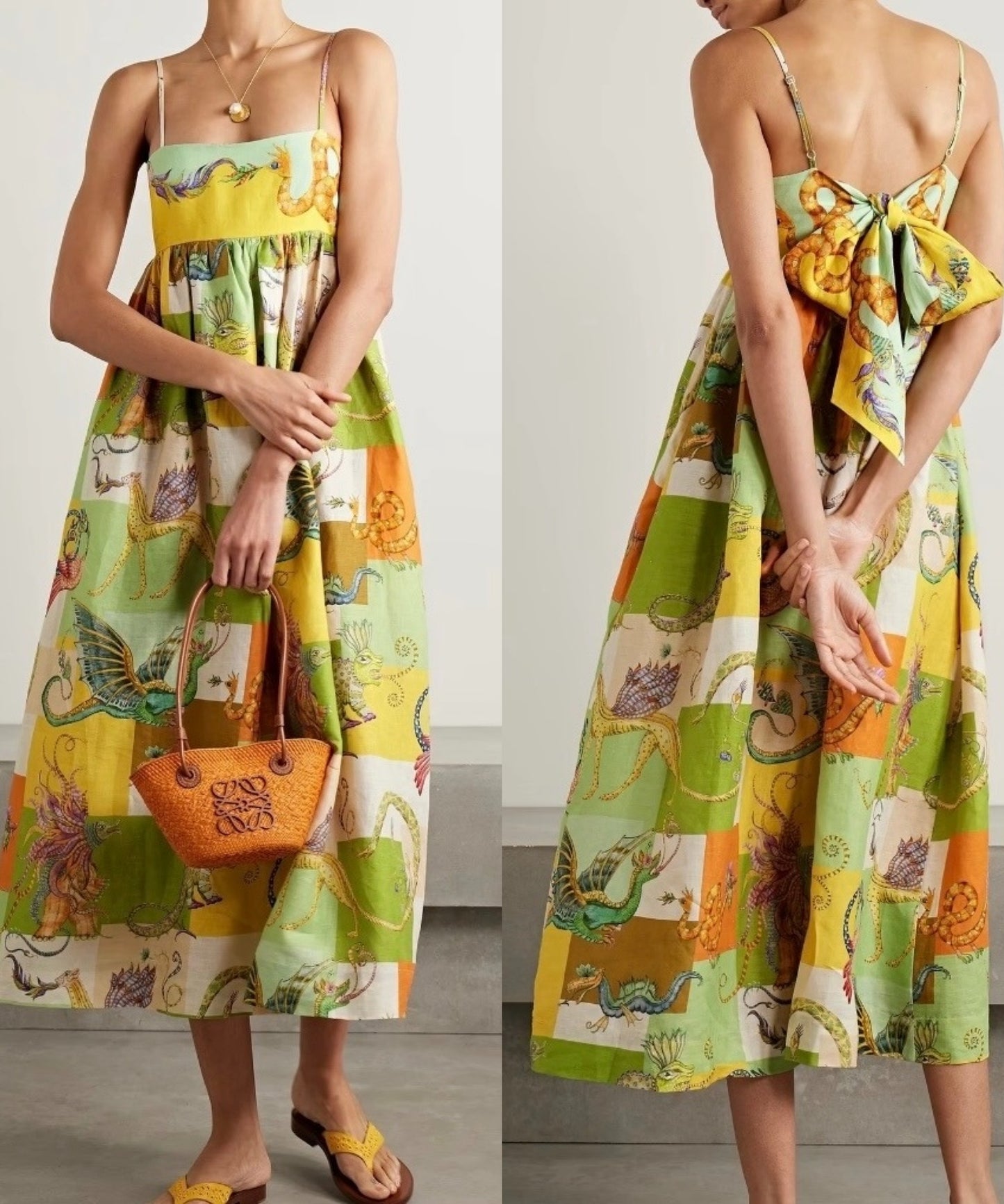 Dragon Printed Maxi Dress