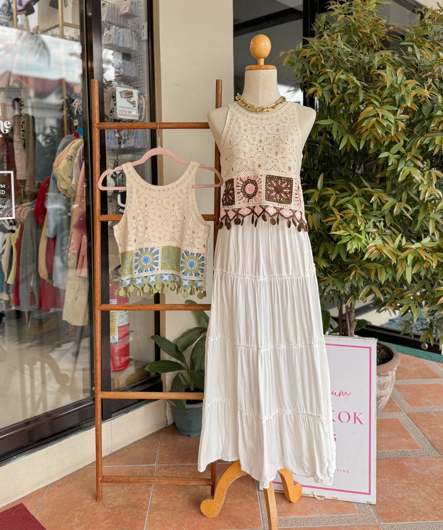 Halter Tassel Crochet Top