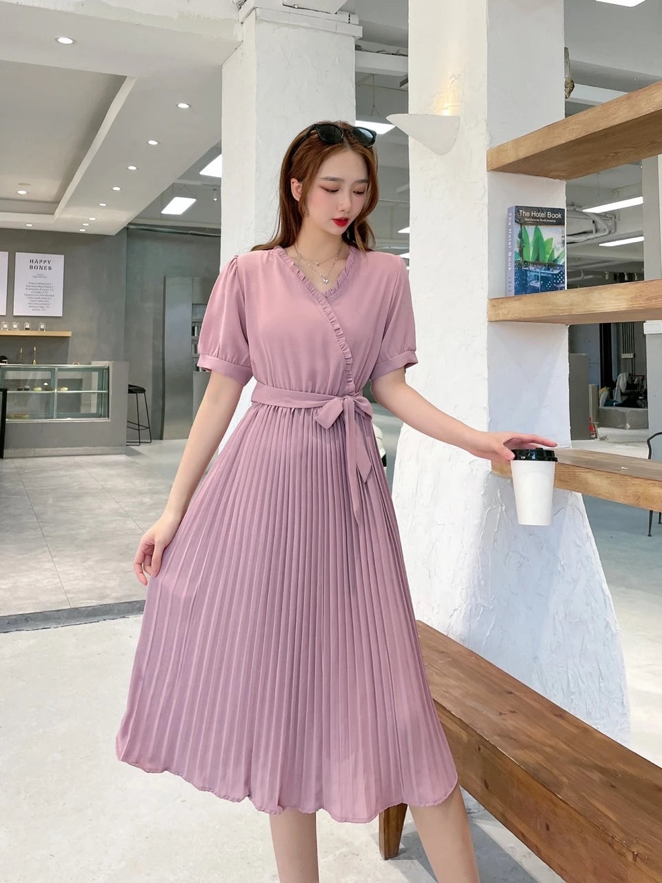 PLATED MAXI DRESS