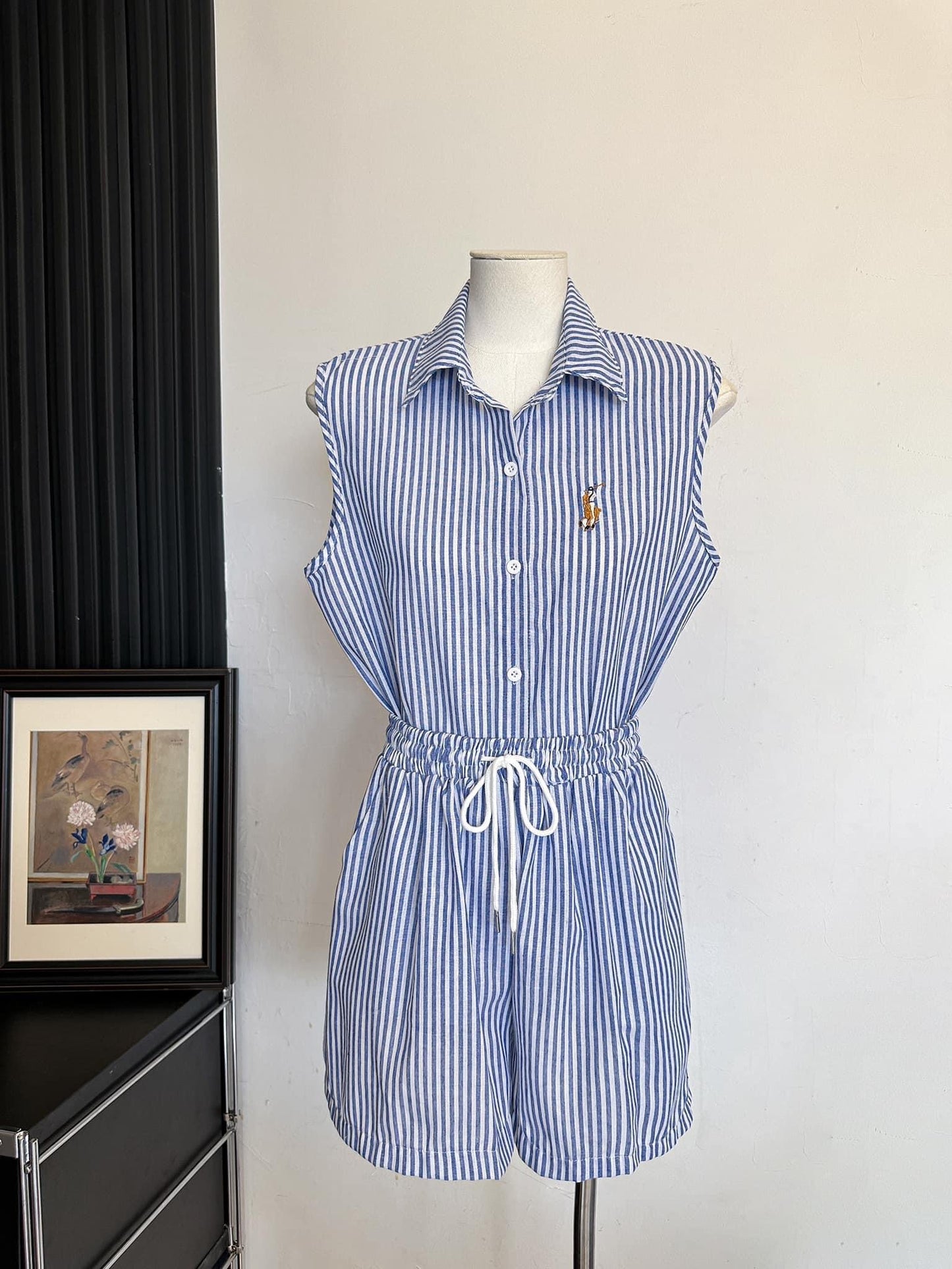 Striped Button-down Short Coordinates