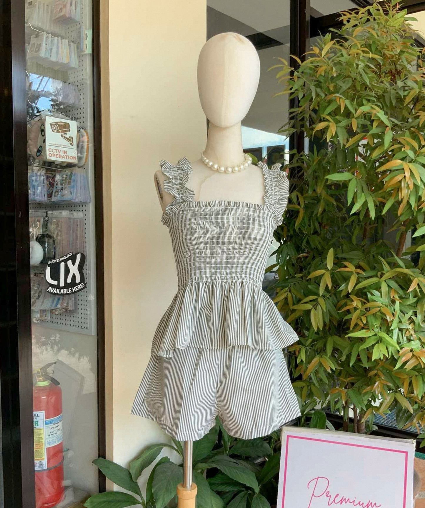 Striped Peplum Shorts Coordinates