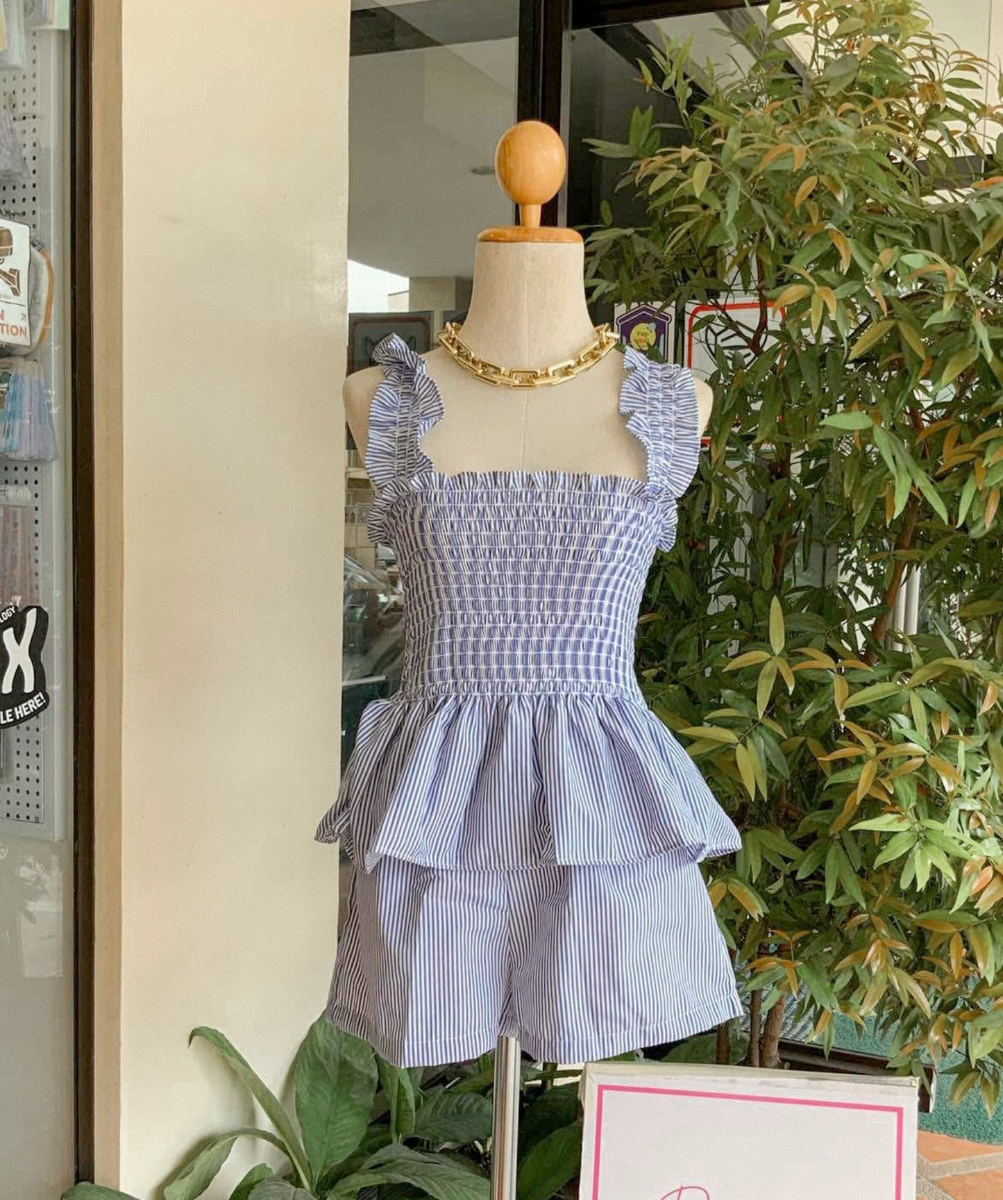 Striped Peplum Shorts Coordinates