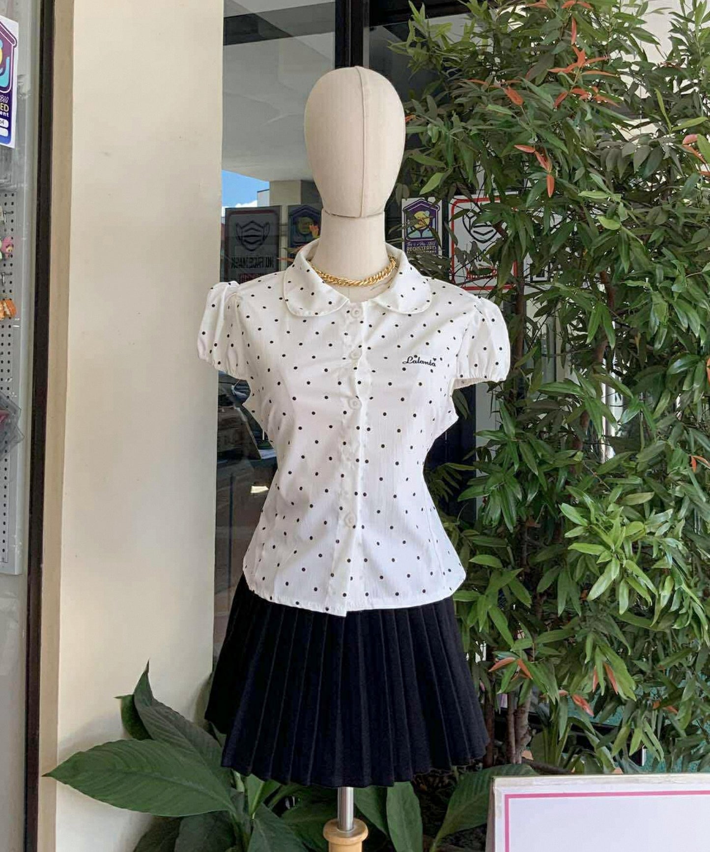 Button-down Polka Top