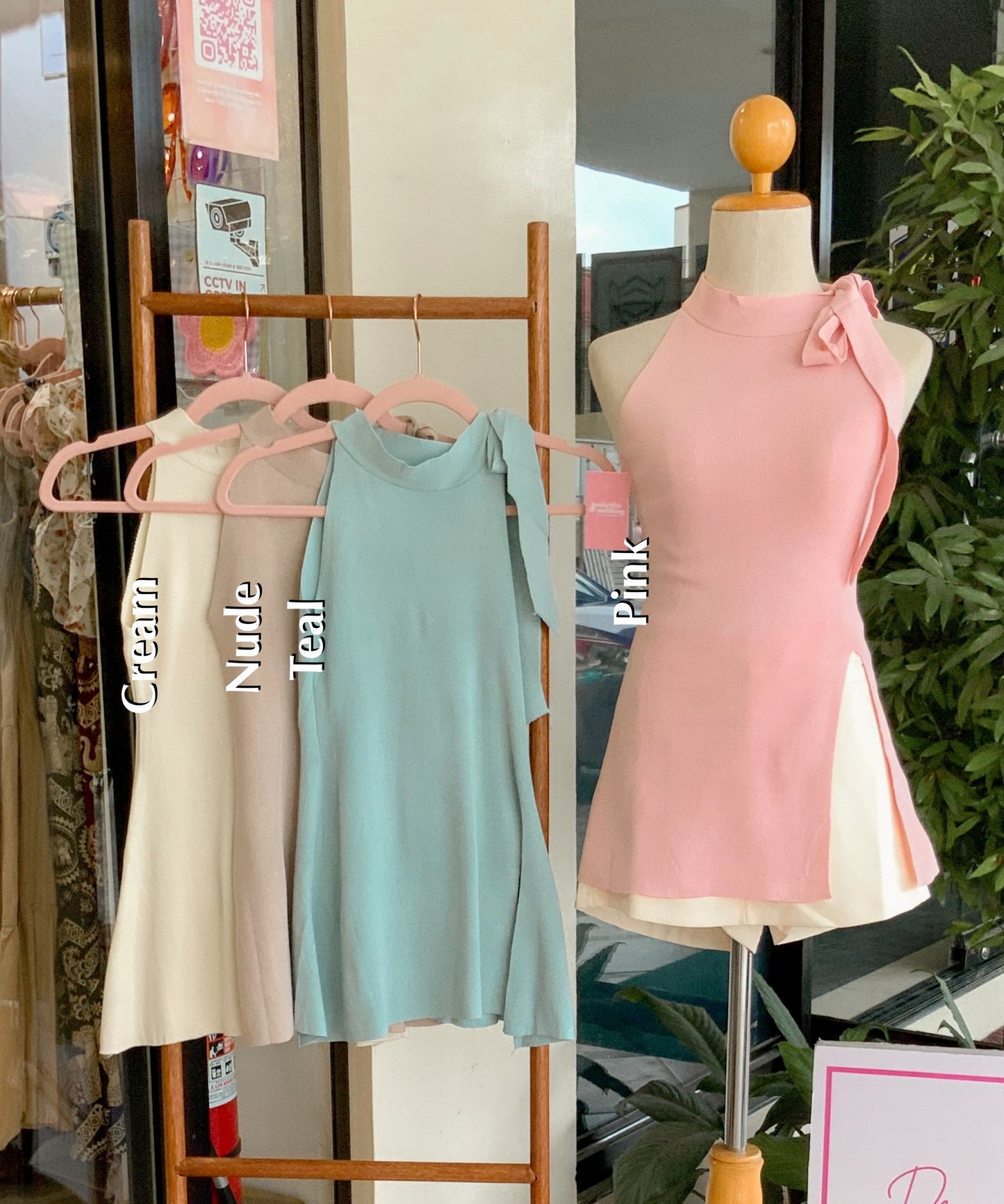 Halter Peplum Knit Top