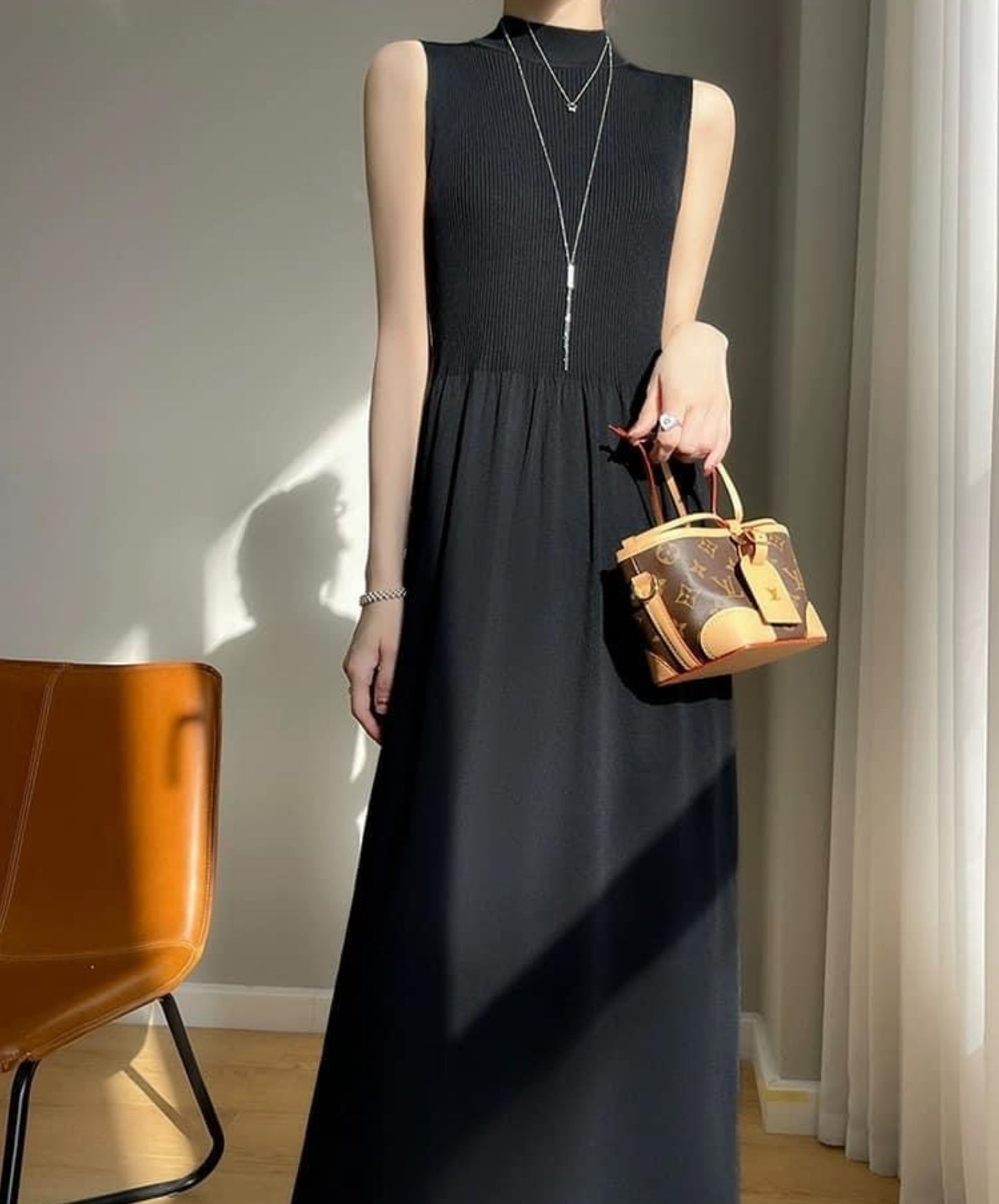 Crewneck Knitted Maxi Dress
