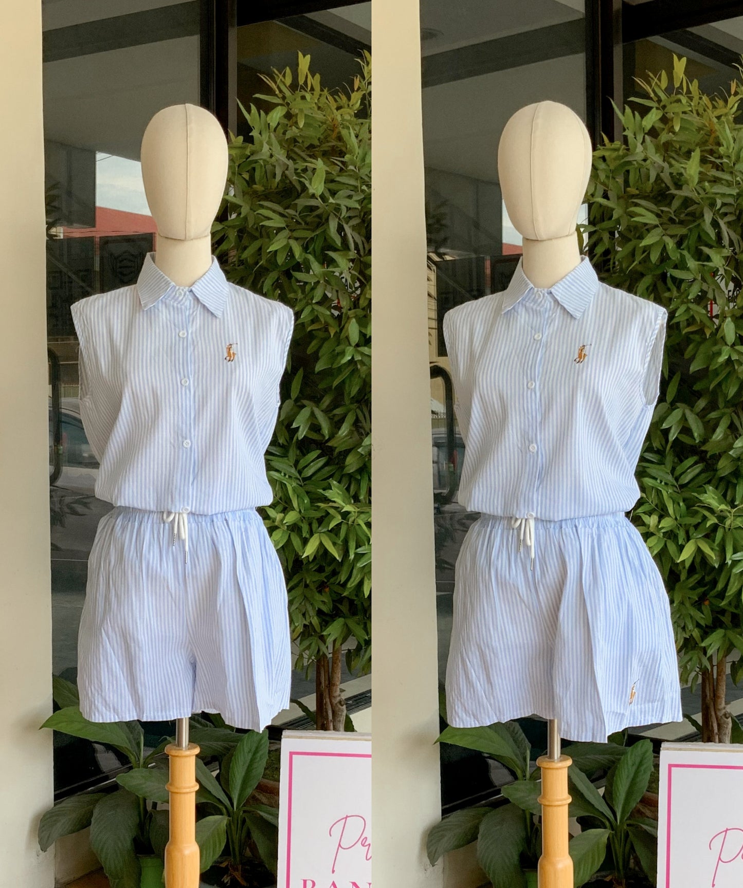 Striped Button-down Short Coordinates