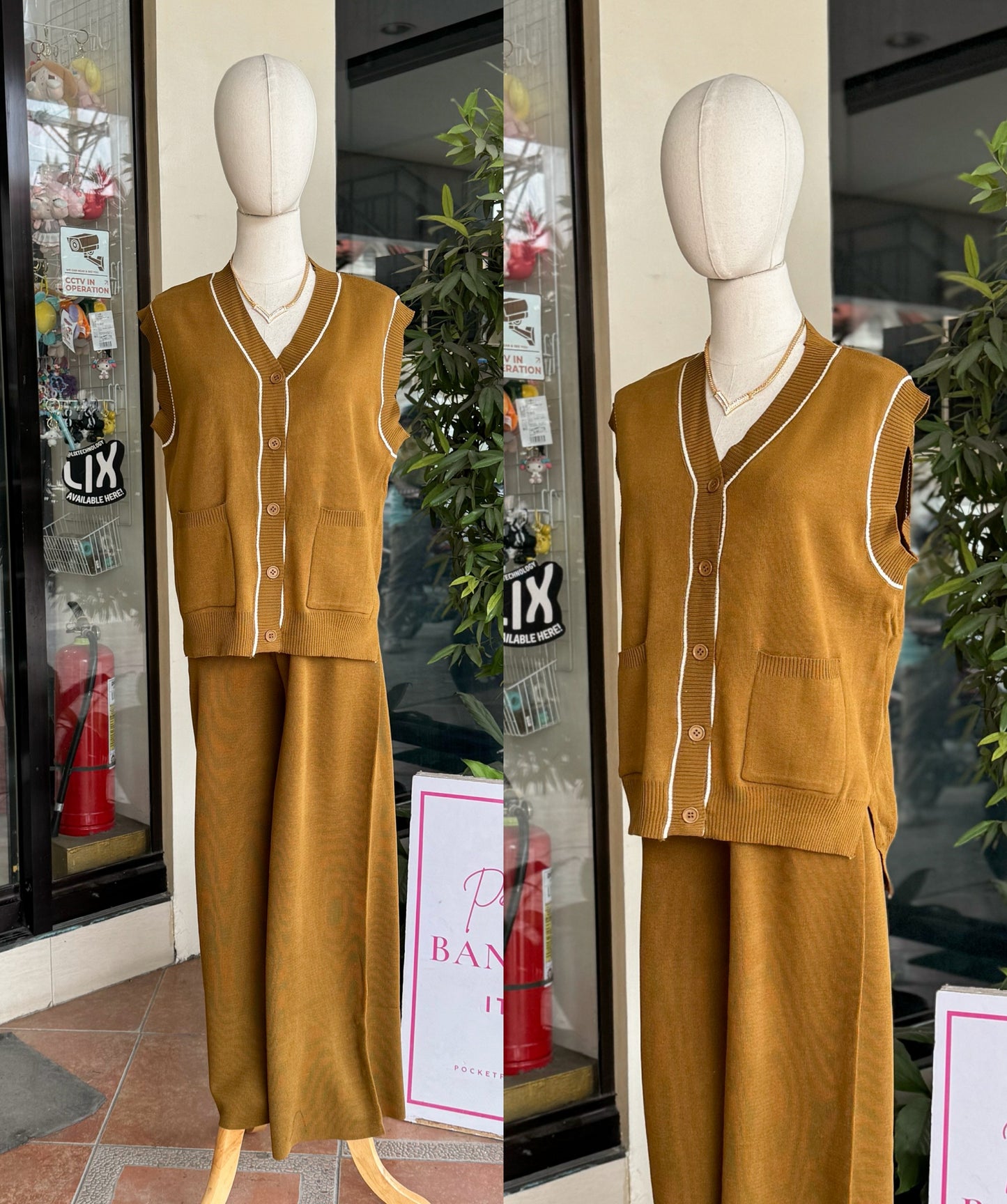 Knitted Vest Pants Coordinates