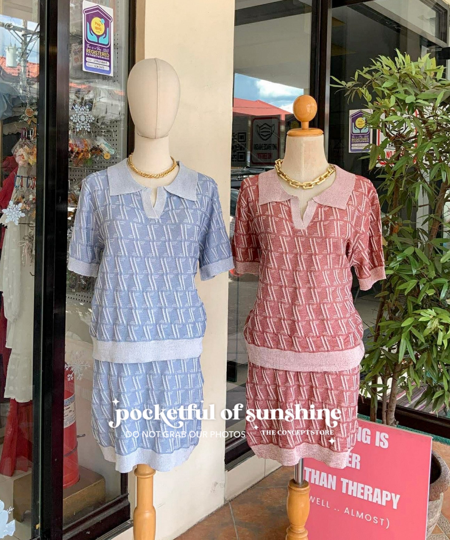 Embossed Knitted Skirt Coordinates