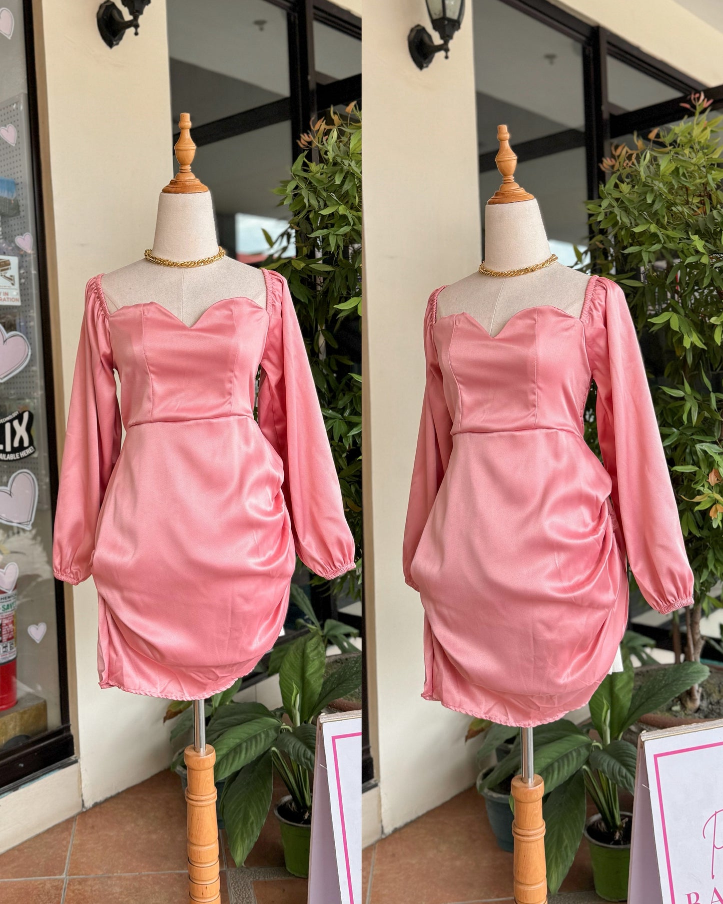 Satin Puff Dress