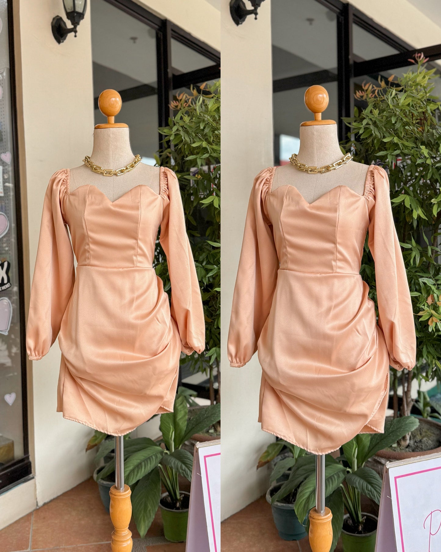 Satin Puff Dress