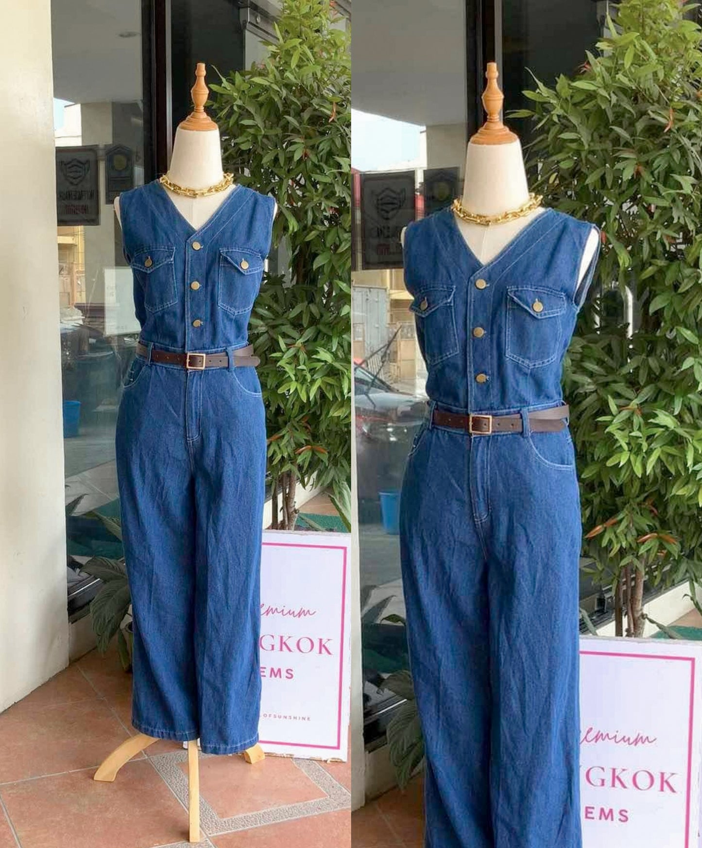 Denim Jumpsuit W/ Belt