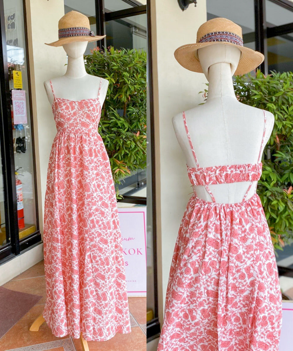 Pink Floral Maxi Dress