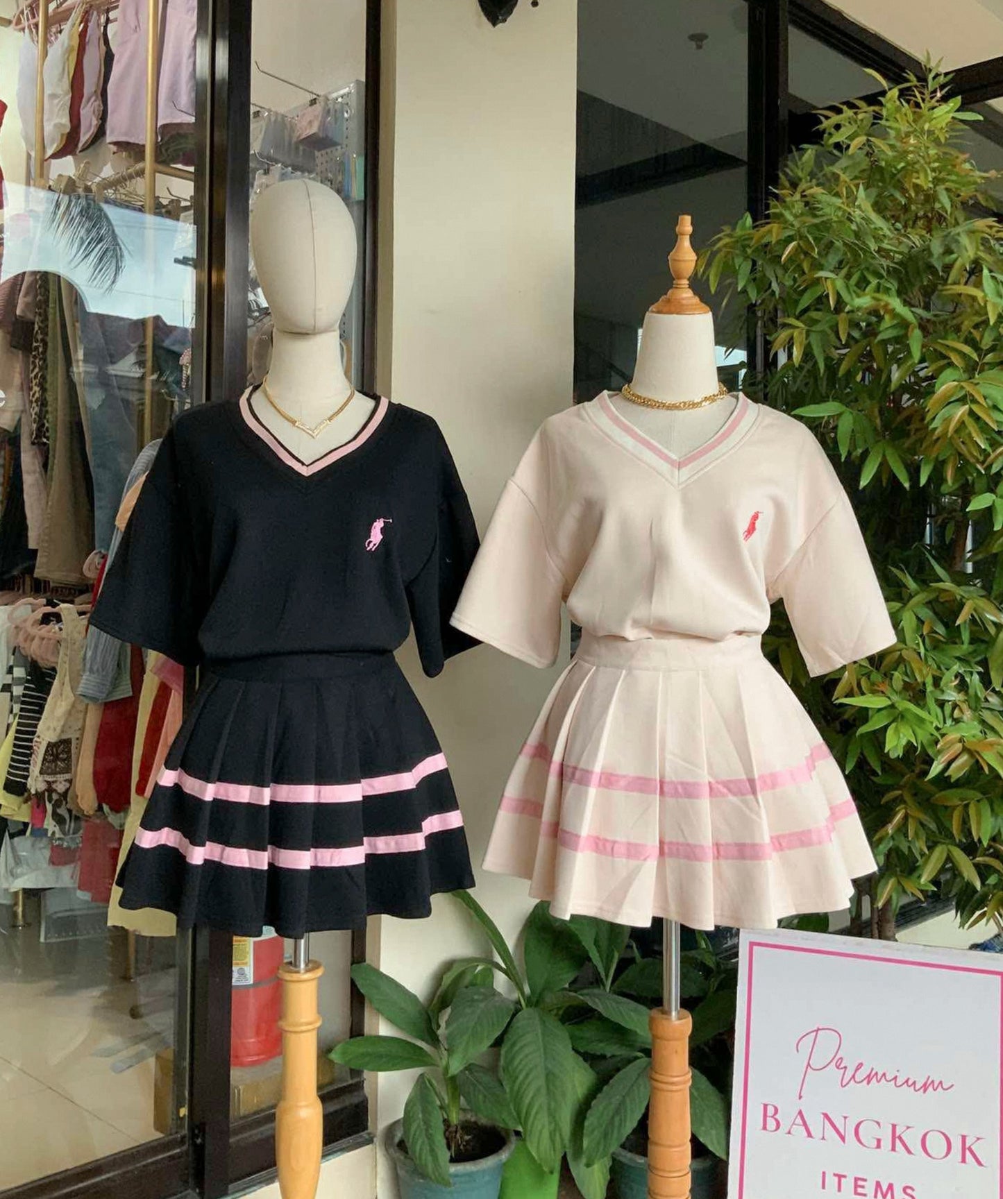 Polo V-neck Pleated Skort Coordinates