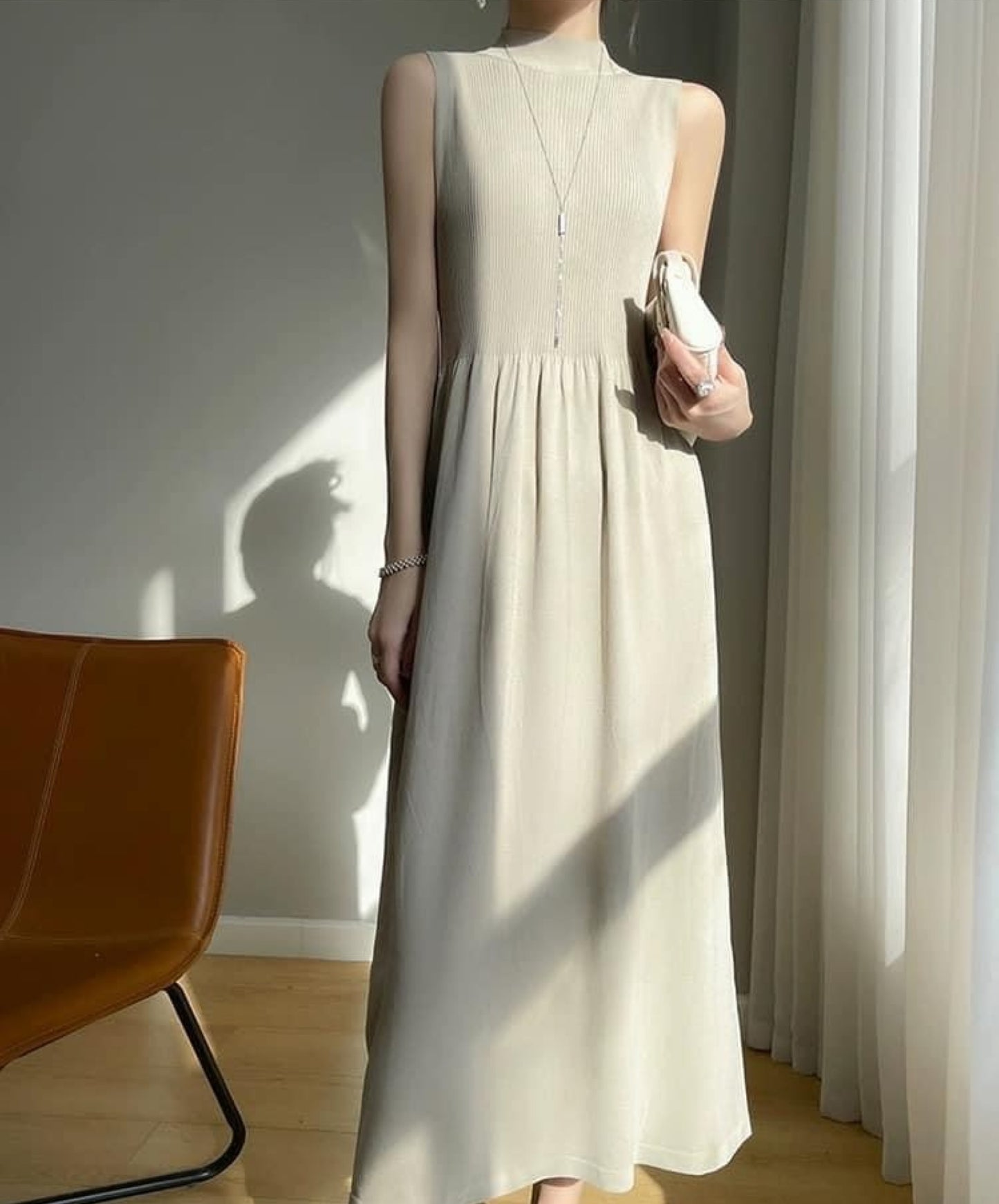 Crewneck Knitted Maxi Dress