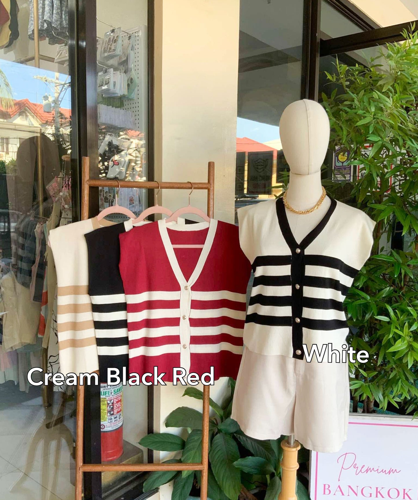 V-Buttoned Knitted Top