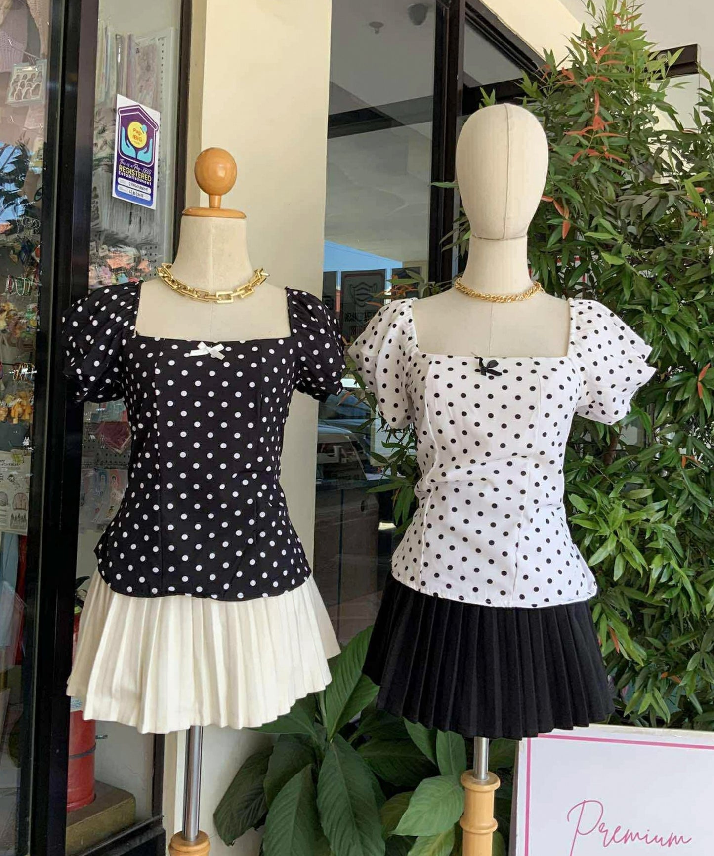 Polka Puff Sleeve Top