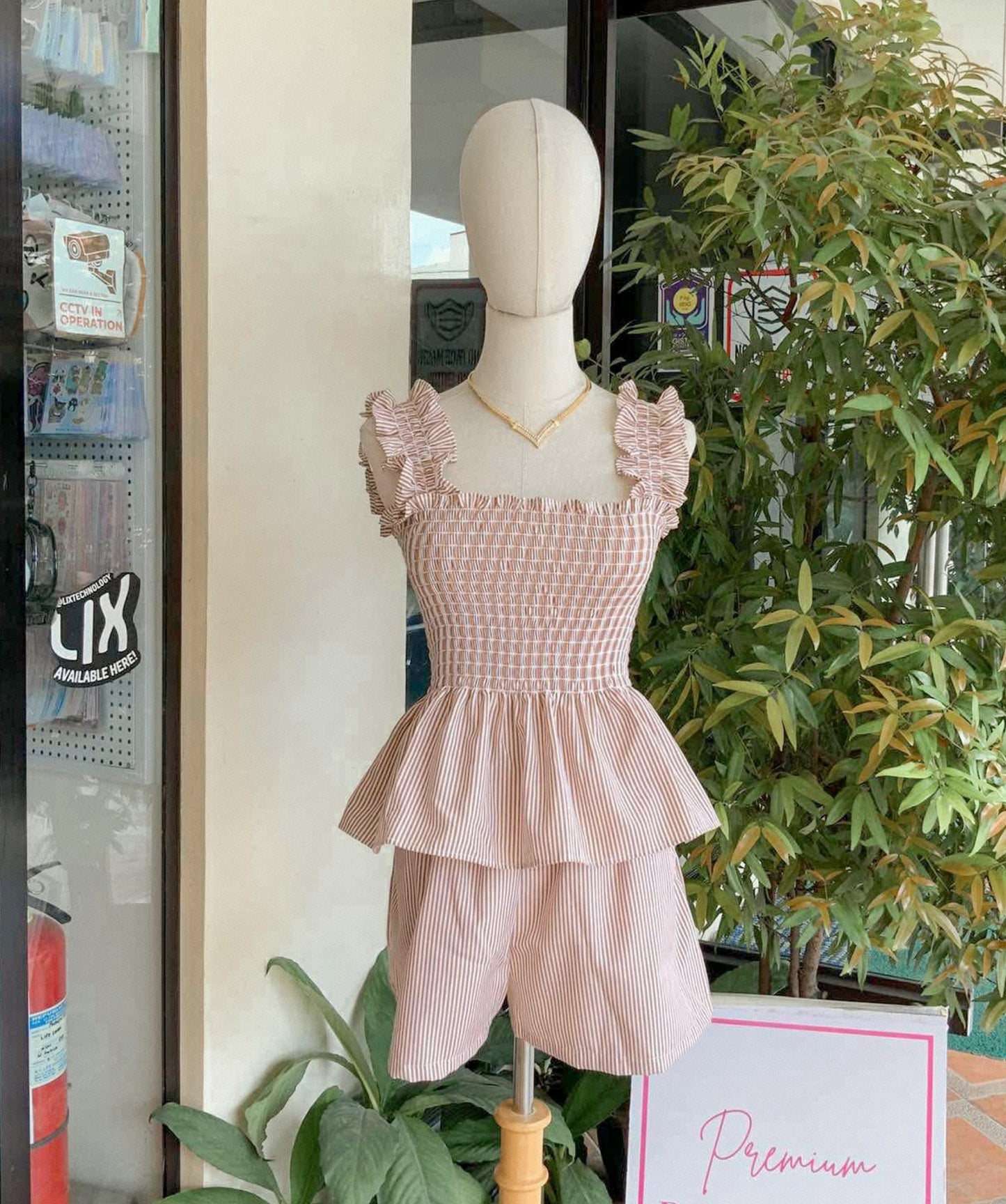 Striped Peplum Shorts Coordinates