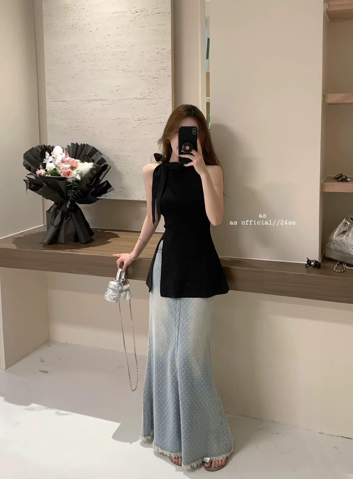 Halter Peplum Knit Top