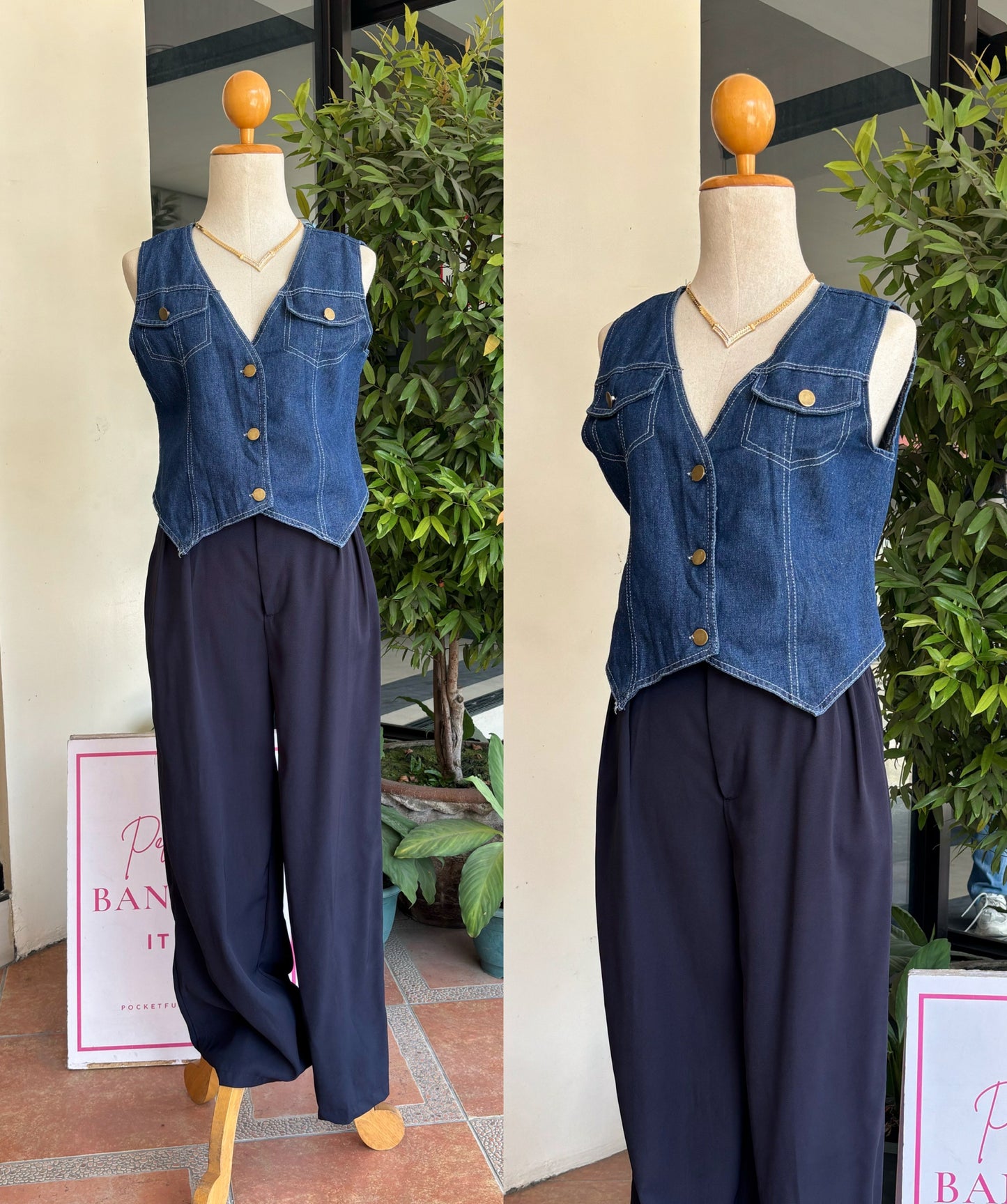 Two Toned Vest Pants Coordinates