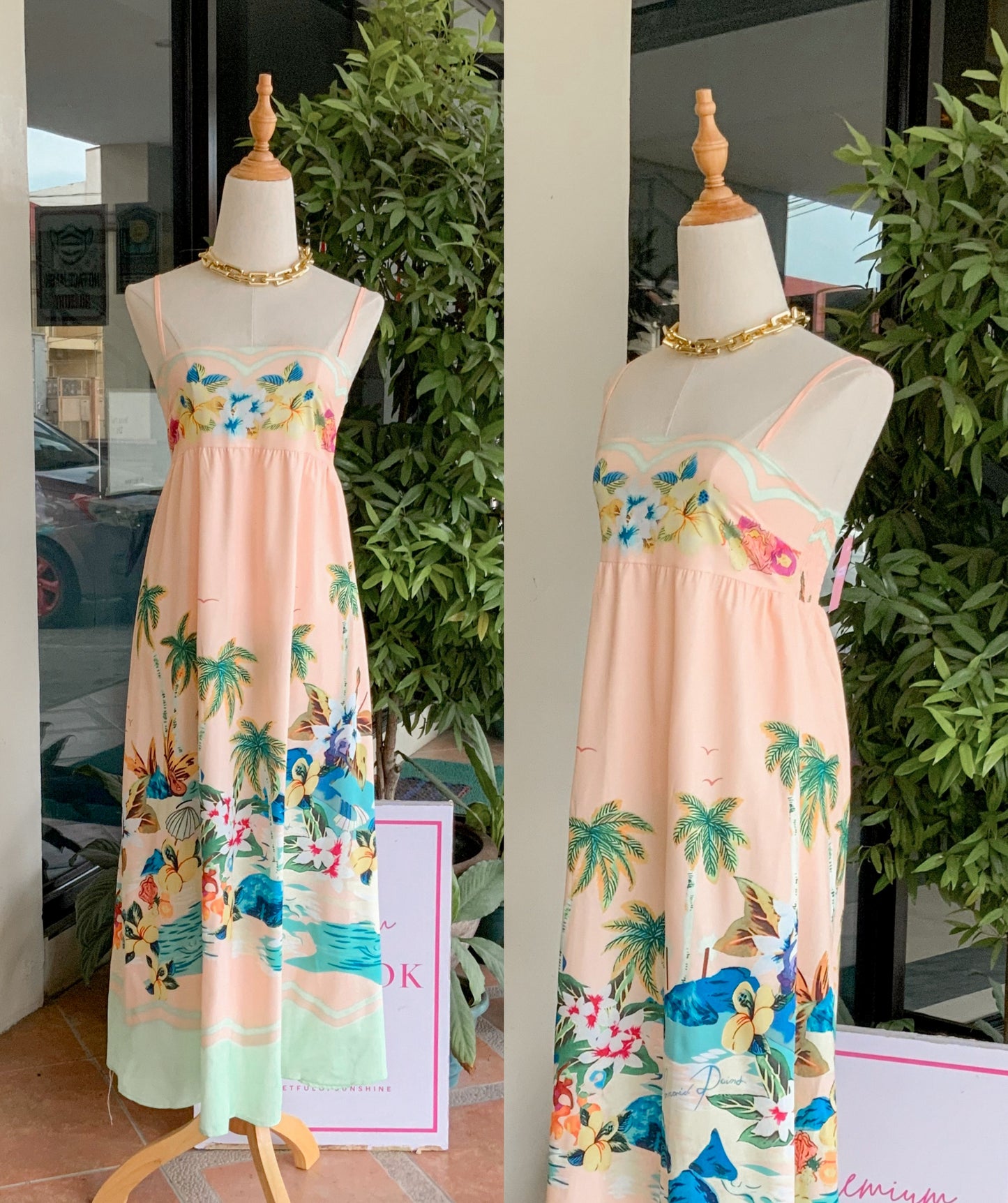 Peach Summer Maxi Dress