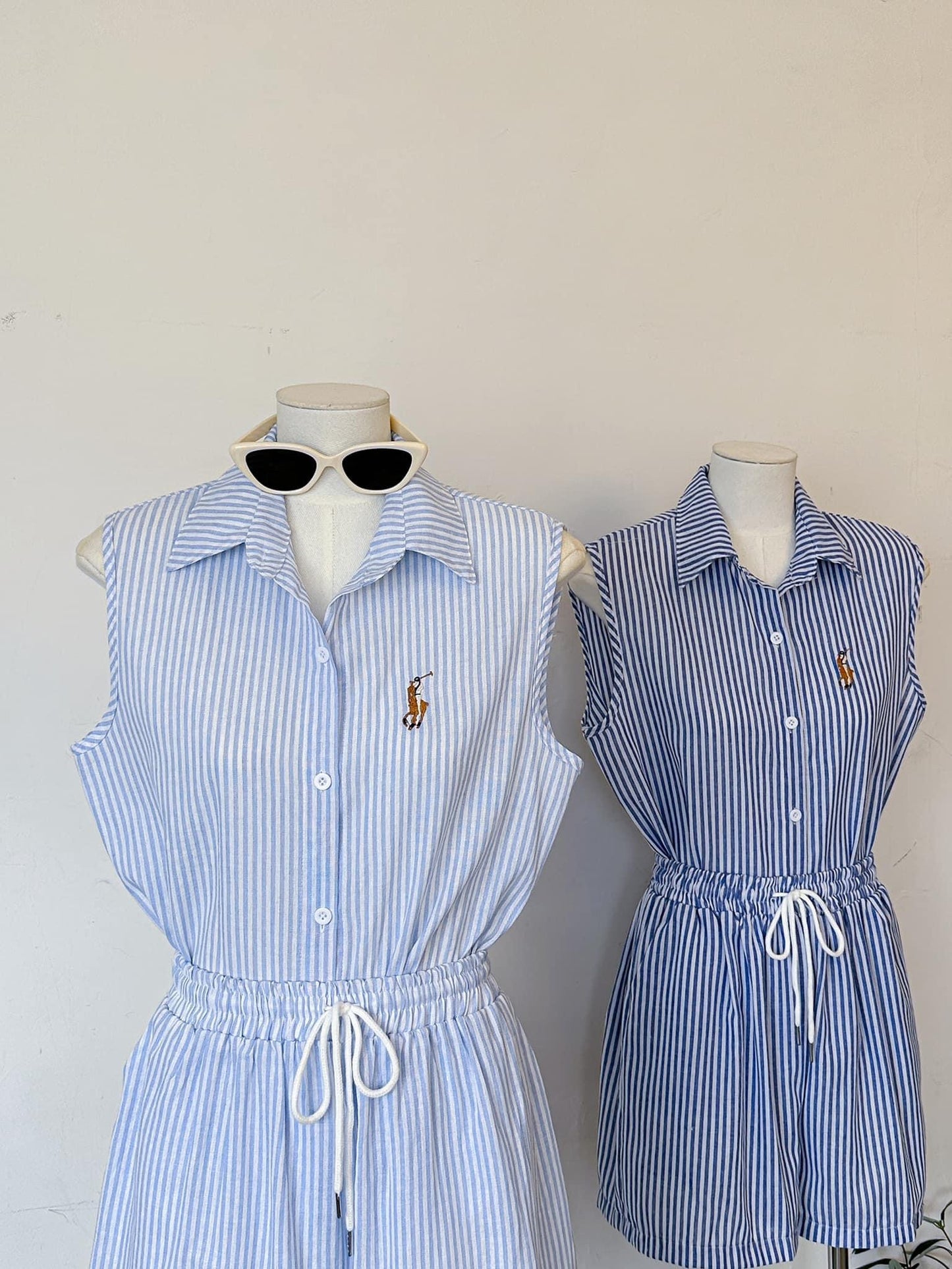Striped Button-down Short Coordinates