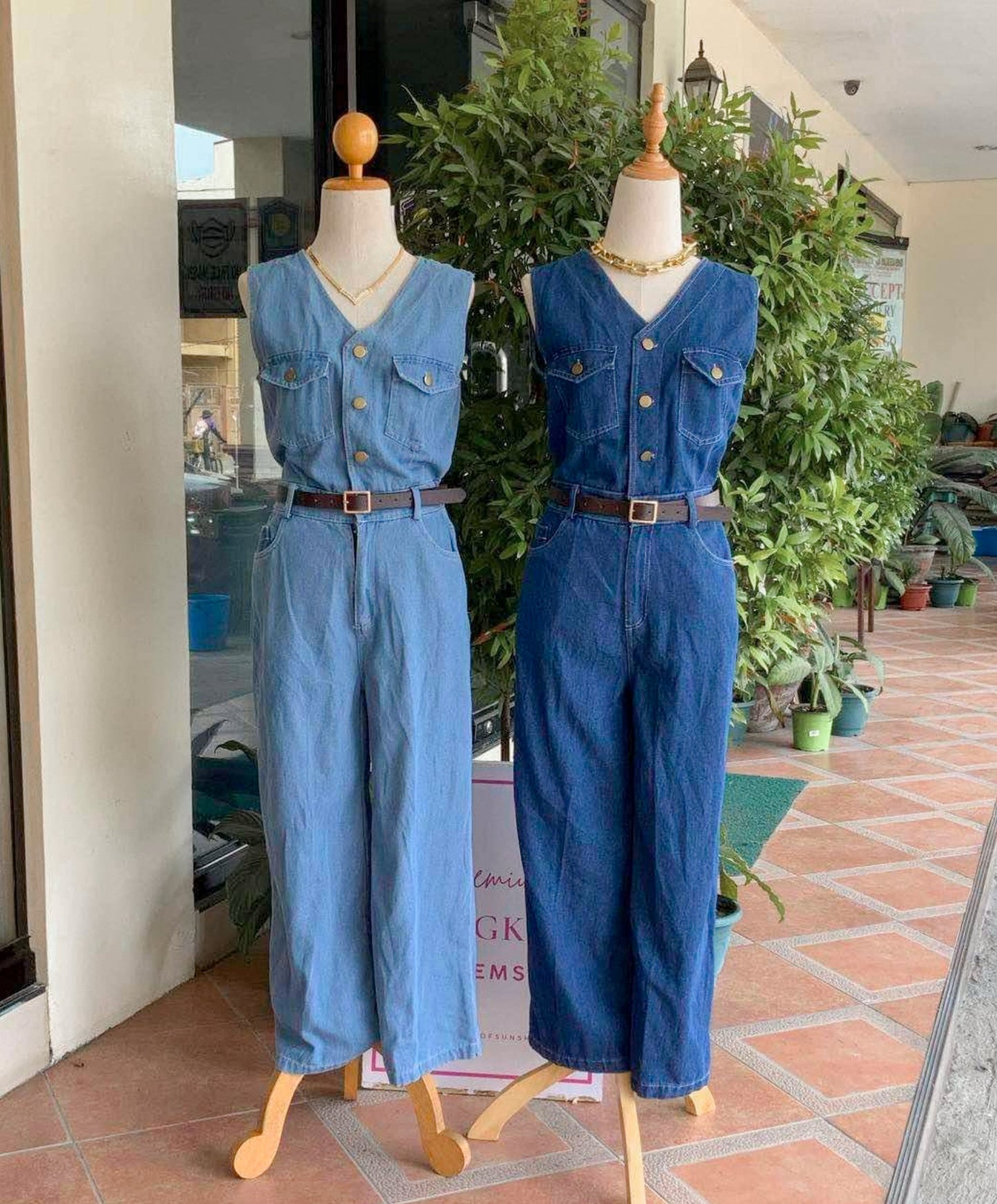 Denim Jumpsuit W/ Belt