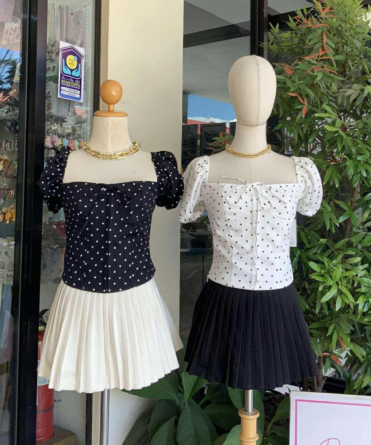 Picnic Polka Puff Top