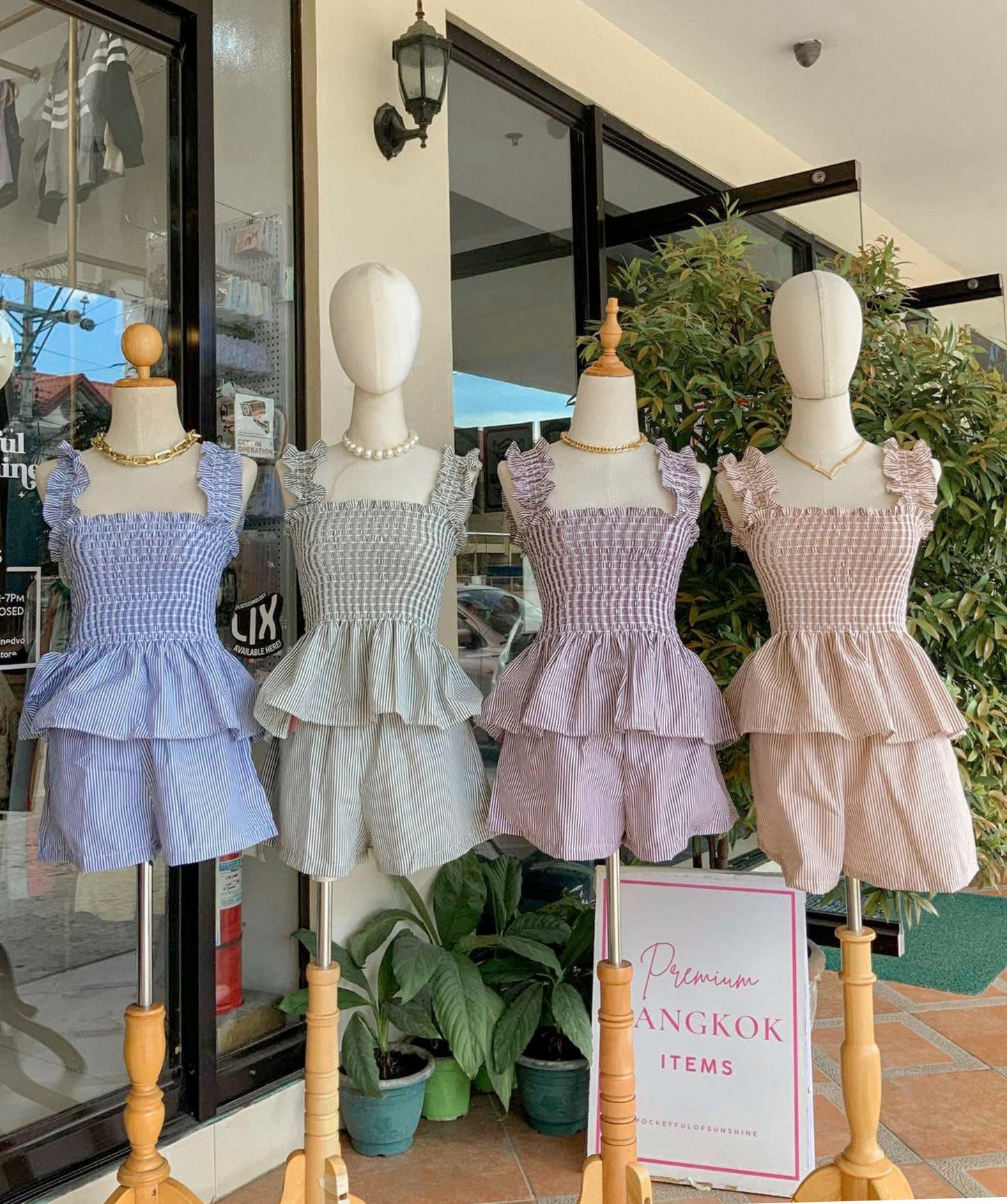 Striped Peplum Shorts Coordinates
