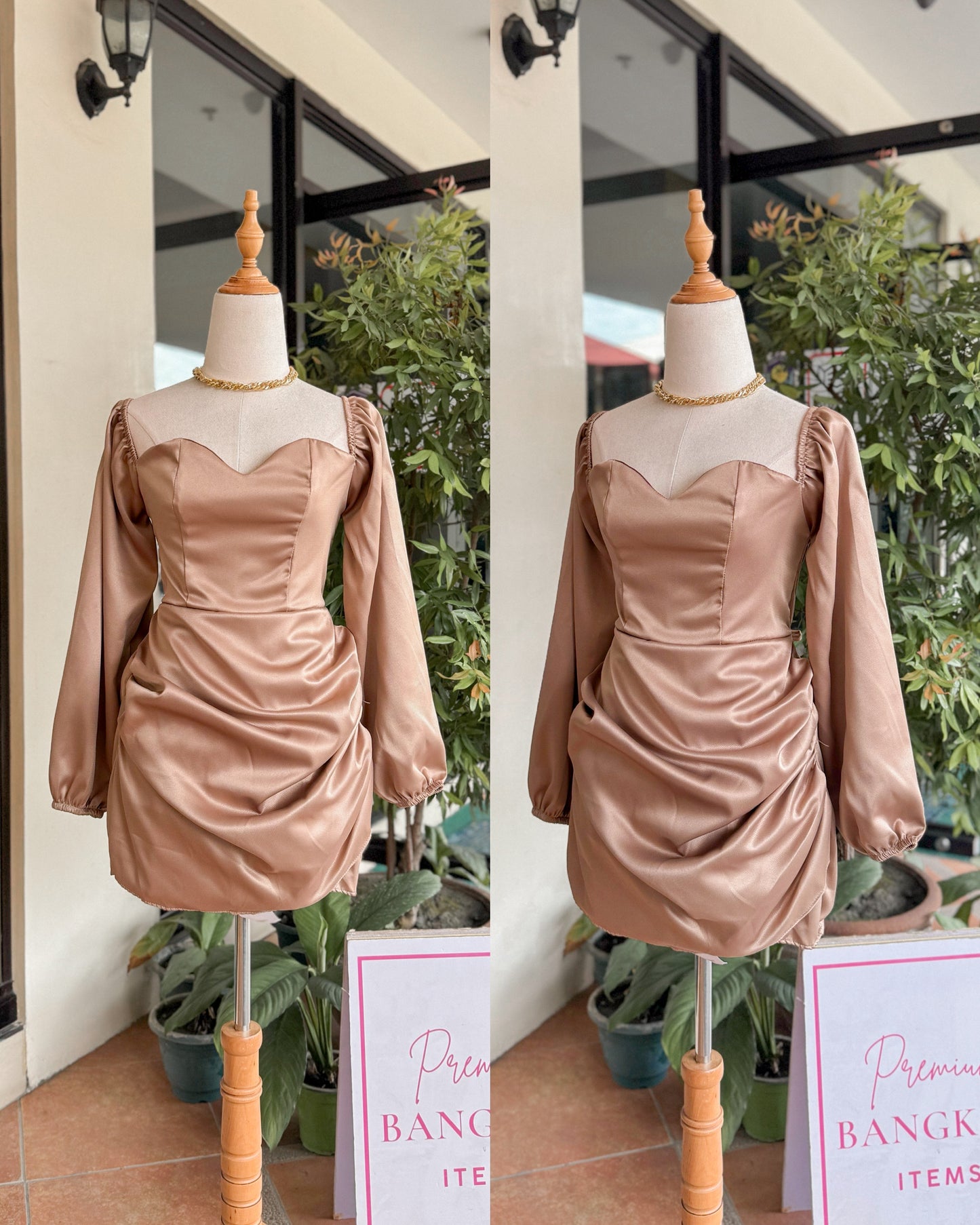 Satin Puff Dress