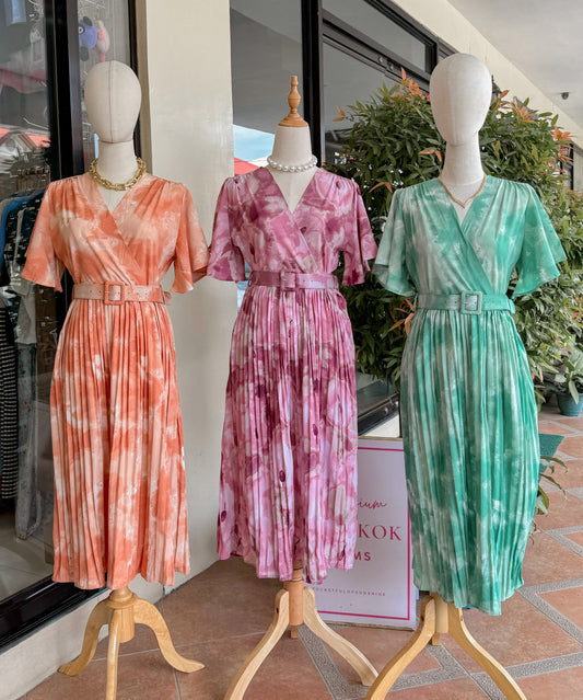 Tie Dye Pleated Dress