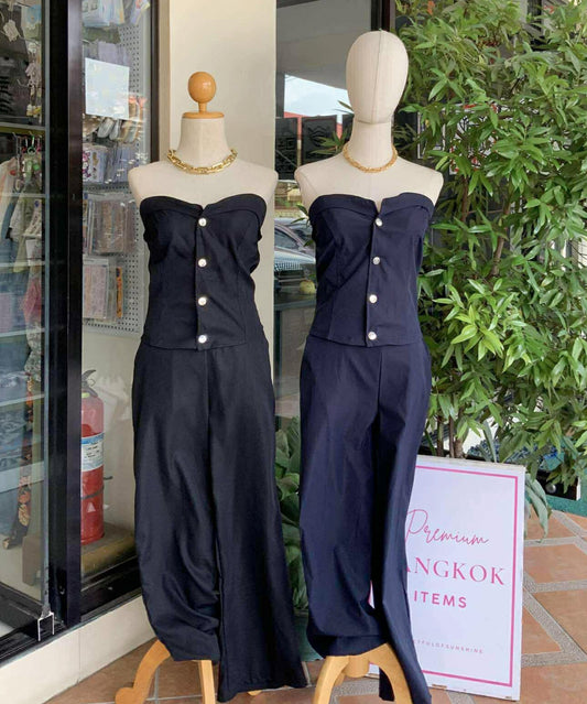 Buttoned Tube Pants Coordinates