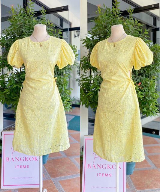 Eyelet Side String Dress