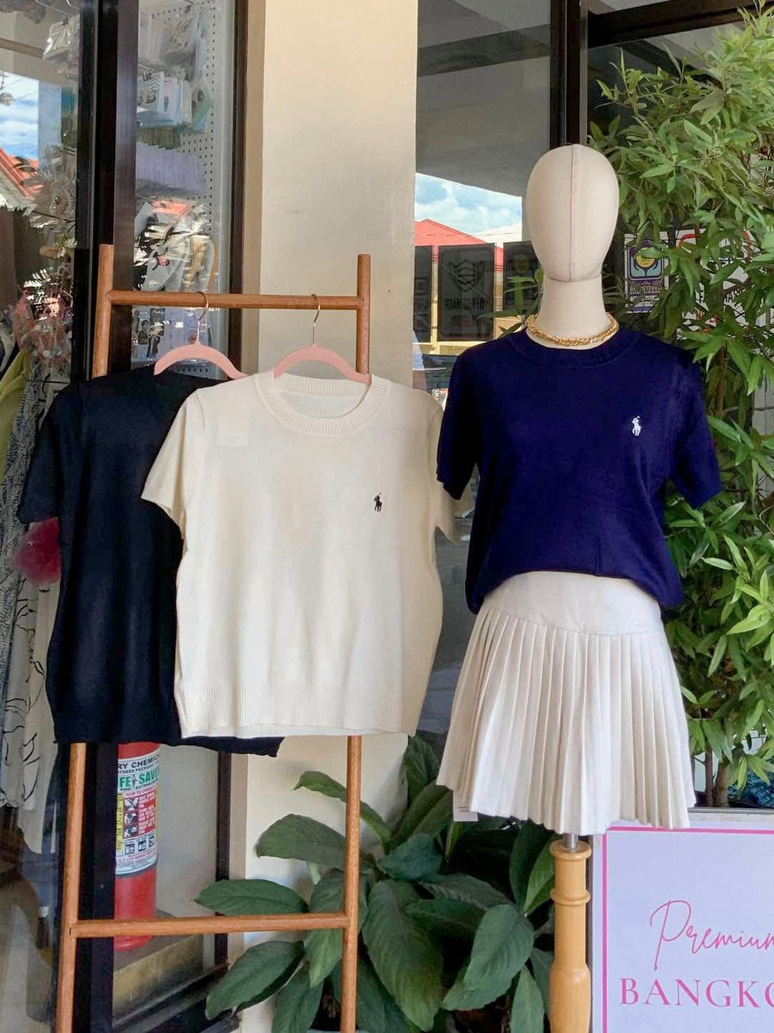 Plain Knitted Polo Top