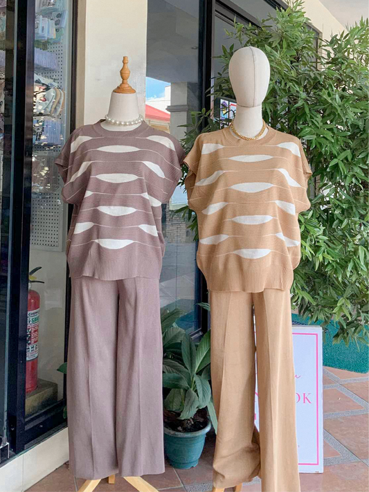 Geo Knitted Pants Coordinates