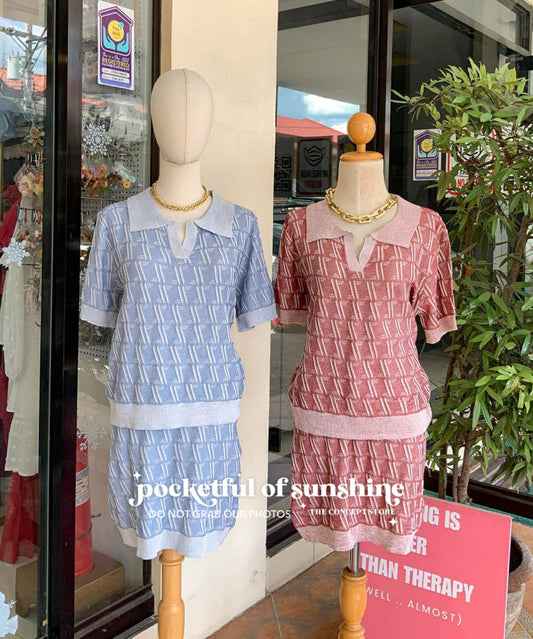 Embossed Knitted Skirt Coordinates