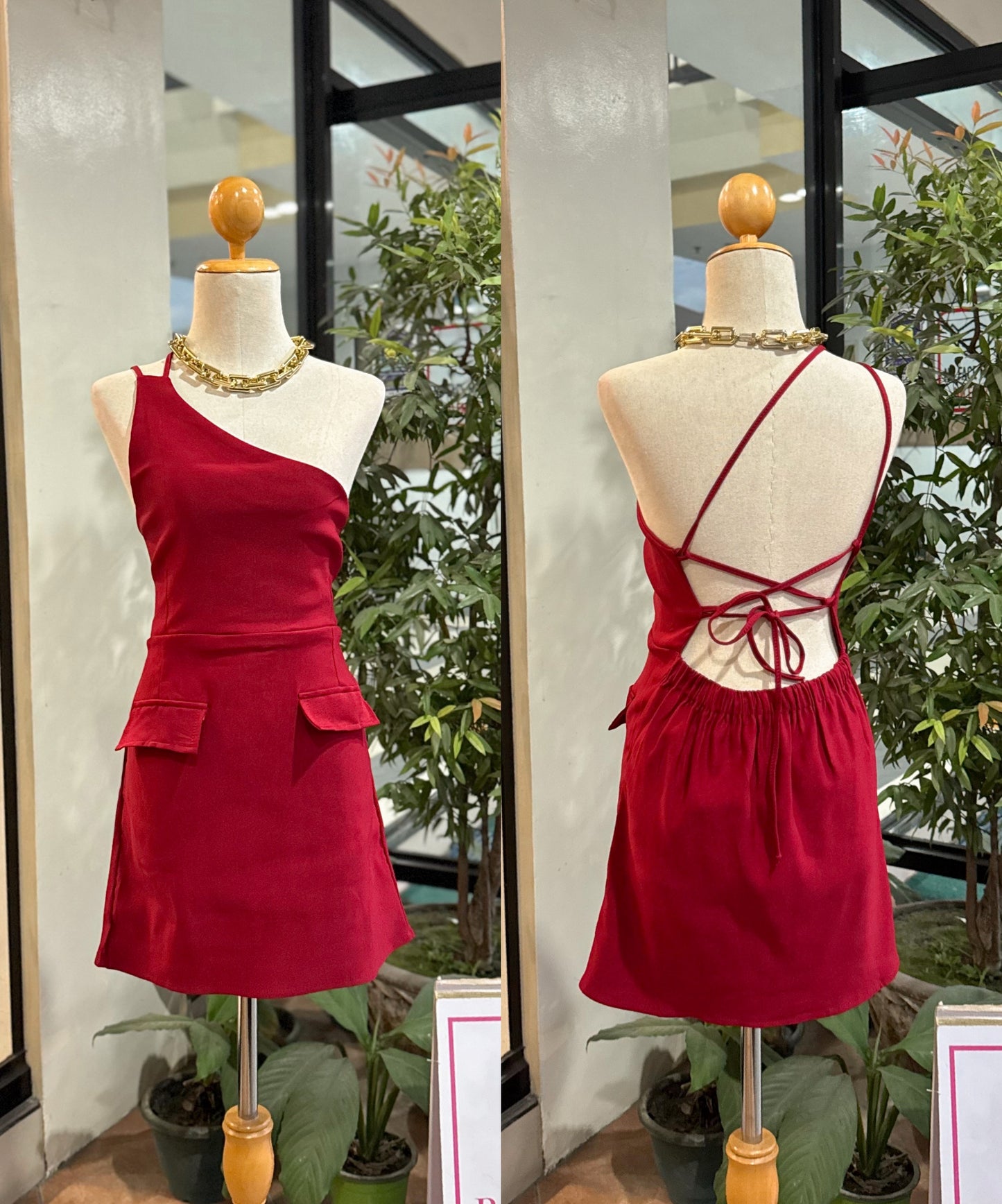 Red Venus Backless Dress