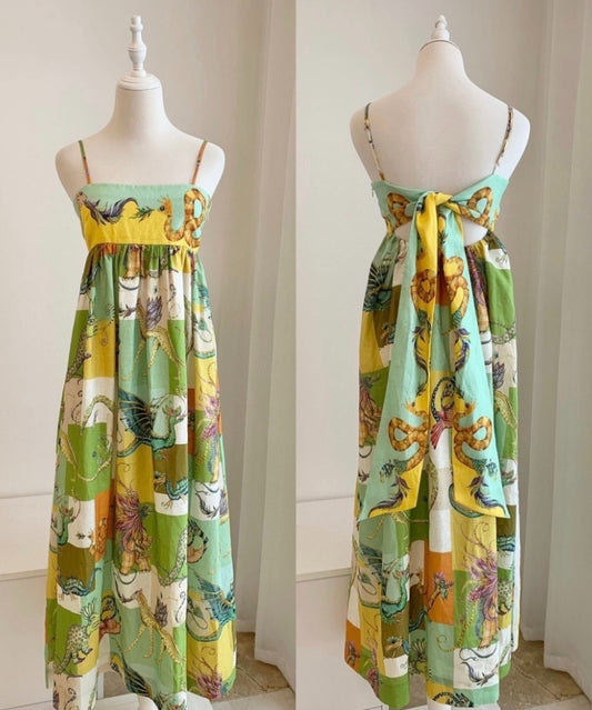 Dragon Printed Maxi Dress