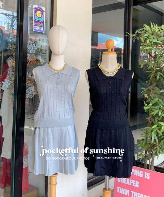 Buttondown Knitted Skirt Coordinates