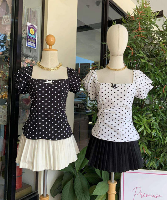 Polka Puff Sleeve Top