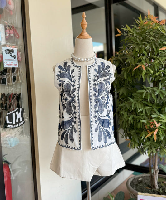 White Embroidered Vest