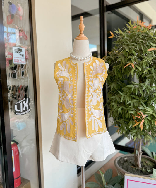 Yellow Embroidered Vest