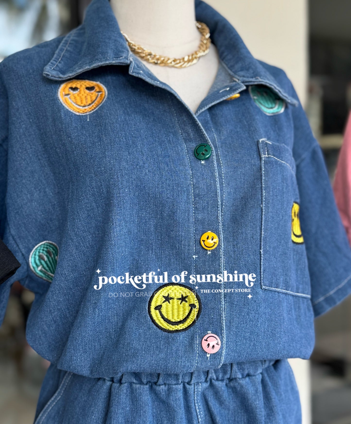 Denim Patch Shorts Coordinates